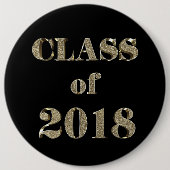 2018年クラスブラッエレガントク·アンド·金ゴールドタイポグラフィ 缶バッジ (正面)