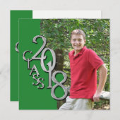 2018年クラス卒業写真（緑） 招待状 (正面/裏面)