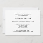 2018年クラス| モダンタイポグラフィフォトグラッドパーティー 招待状 (裏面)