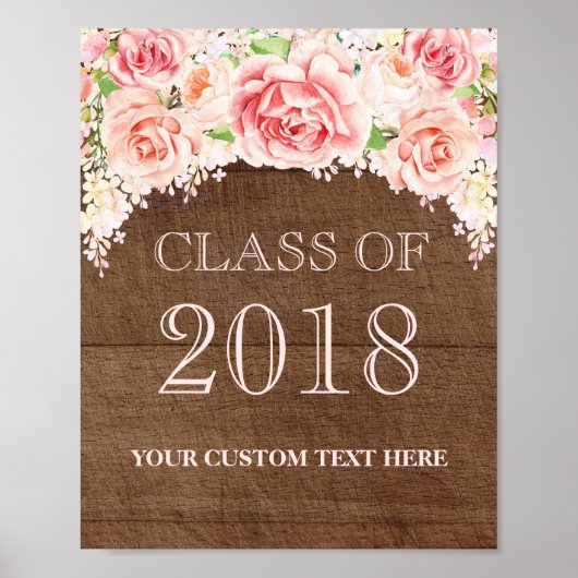 2018年クラスGrad Pink Waterカラーフローラウッド ポスター (正面)