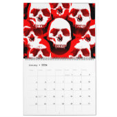 2018年スカル カレンダー (1月 2026)