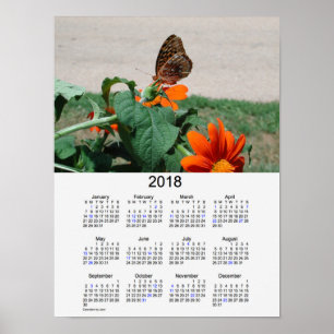 2018年バタフライホリデーカレンダー by Janz Poster ポスター