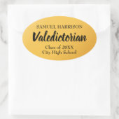 2018年パーソナライズされた金ゴールド卒業 楕円形シール (バッグ)