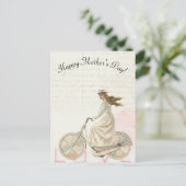 2018年ビクトリアン母の日の女性が愛する自転車 ポストカード (スタンド正面)