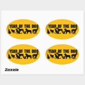 2018年中国のの犬のオーバルステッカーの新年 楕円形シール (シート)