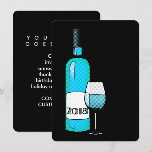 2018年乾杯！ 招待状 (正面/裏面)