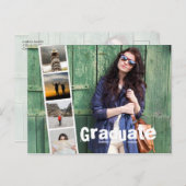 2018年写真卒業パーティー招待状のクラス。 インビテーションポストカード (正面/裏面)