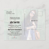 2018年写真卒業パーティー招待状のクラス。 インビテーションポストカード (裏面)