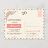 2018年写真卒業パーティー招待状のクラス。 インビテーションポストカード (裏面)