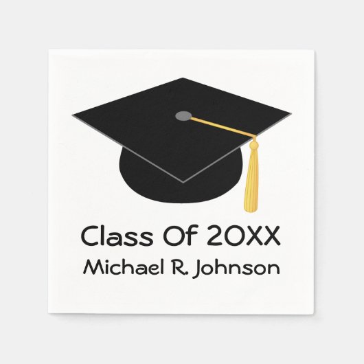 2018年卒業ナプキンパーソナライズされたのクラス スタンダードカクテルナプキン (正面)