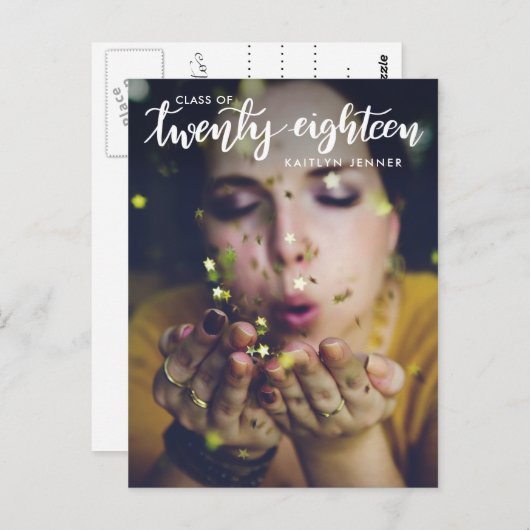 2018年大学院クラス |日付写真を保存 ポストカード (正面/裏面)