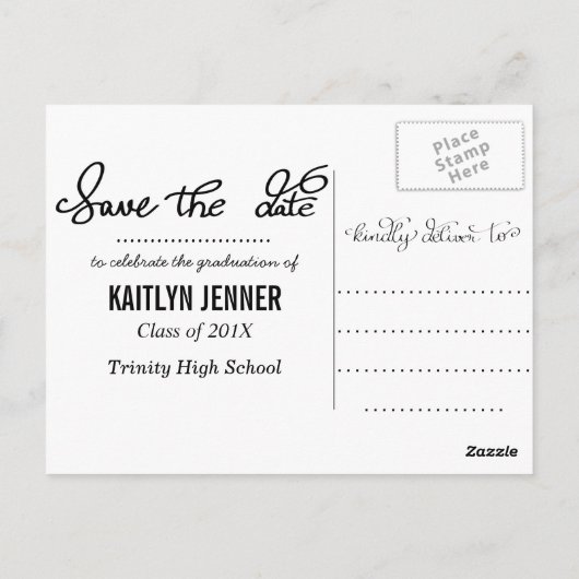 2018年大学院クラス |日付写真を保存 ポストカード (裏面)