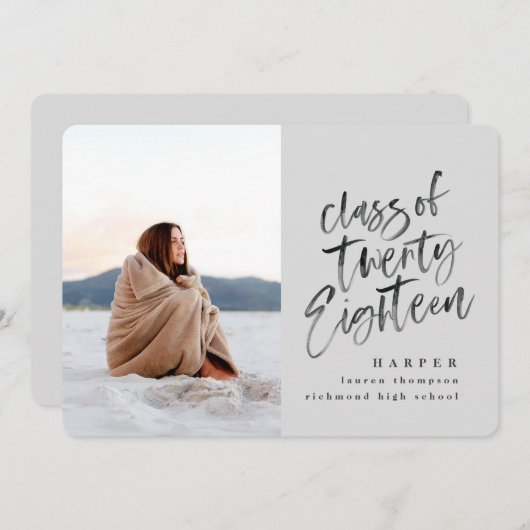 2018年度卒業発表のクラス 案内状 (正面/裏面)