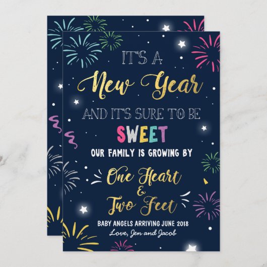 2018年新年妊娠発表カード シーズンカード (正面/裏面)