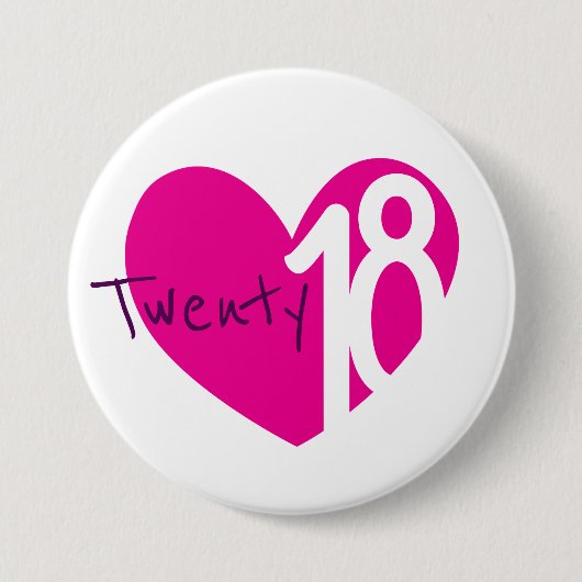 2018年新年love 2018ボタン/バッジ 缶バッジ (正面)