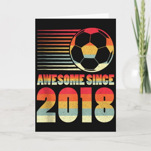 2018年生まれのすごいサッカー8歳の誕生日タンクトップ カード (正面)