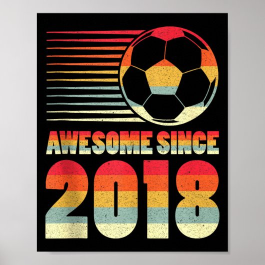 2018年生まれのすごいサッカー 8歳の誕生日タンクトップ ポスター (正面)