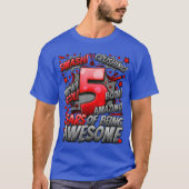 2018年生まれの5歳の誕生日おめでとう コミックスタイル Tシャツ (正面)
