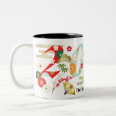 2018年間の犬Shibaはマグの後をつけます ツートーンマグカップ (左)