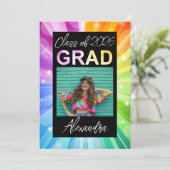 2018年鮮やかのレインボークラス写真卒業 招待状 (スタンド正面)