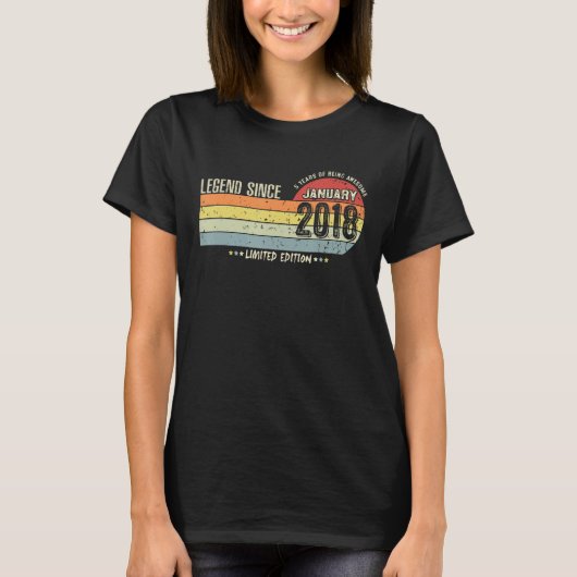 2018年1月5日誕生日から5年前の伝説 Tシャツ (正面)