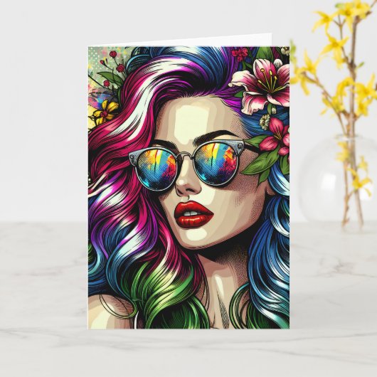 2018年10月24日に誕生した美しい女性 カード (黄色い花)