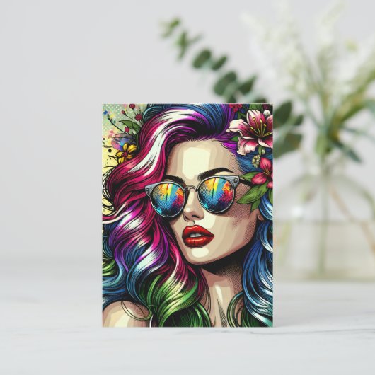 2018年10月24日に誕生した美しい女性 ポストカード (スタンド正面)