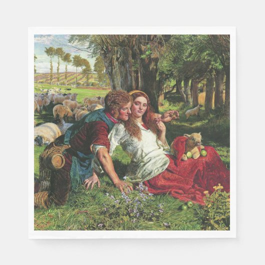 2018年11月21日にヒツジ飼と彼のガールフレンド(Holman狩り) スタンダードランチョンナプキン (正面)