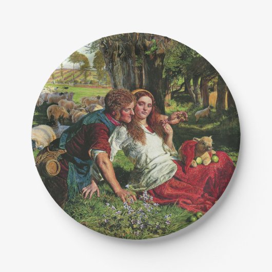 2018年11月21日にヒツジ飼と彼のガールフレンド(Holman狩り) ペーパープレート (正面)