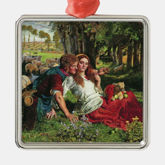 2018年11月21日にヒツジ飼と彼のガールフレンド(Holman狩り) メタルオーナメント (正面)