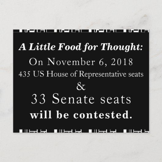2018年11月6日、米国中期選来挙が ポストカード (正面)