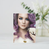 2018年12月21日に開催された紫髪の女と可愛い詰まった羊 ポストカード (スタンド正面)