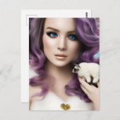 2018年12月21日に開催された紫髪の女と可愛い詰まった羊 ポストカード (正面/裏面)