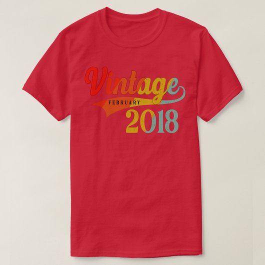 2018年2月誕生日ヴィンテージ2018年2月Aweso Tシャツ (デザイン正面)
