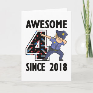 2018年4回目の誕生日ギフト警察生まれ士男の子 カード