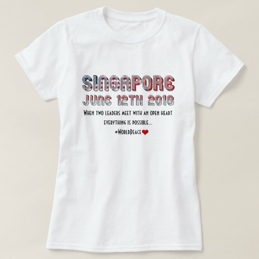 2018年6月12日USA北朝鮮シンガポール会議 Tシャツ (デザイン正面)