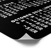 2018年 月別カレンダー ブラック | オリジナル写真 ポスター (角)