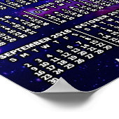 2018年 月別カレンダー 宇宙 ネビュラ 3枚の写真 ポスター (角)