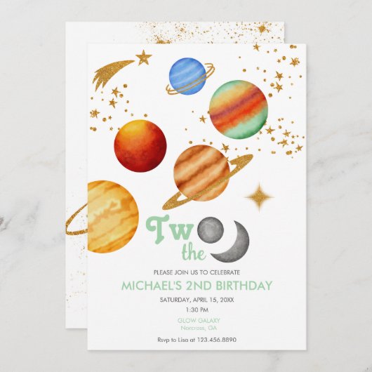 2018年 |第2の誕生日銀河系招待状 招待状 (正面/裏面)