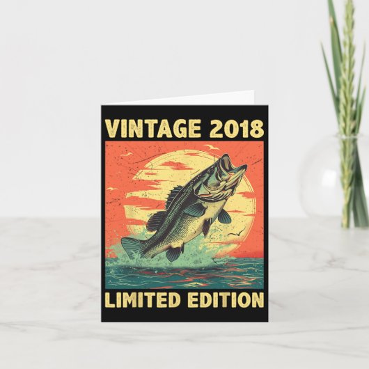 2018年 誕生日 プレゼント 釣り フィッシャーマン 魚 誕生魚 カード (正面)