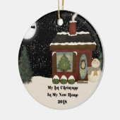 2018新しい家のクリスマス セラミックオーナメント (左)