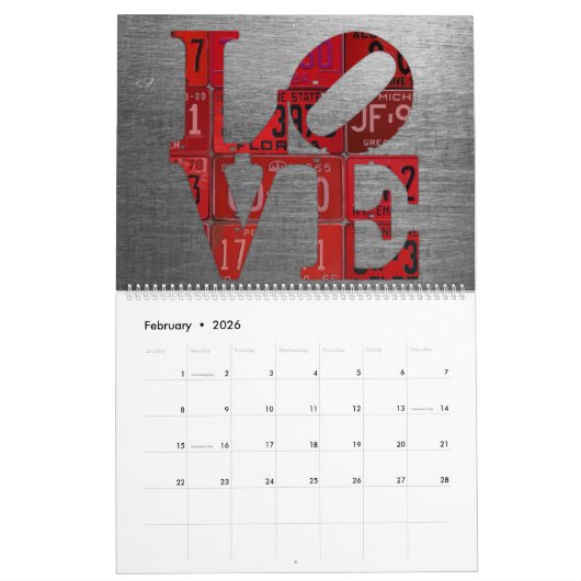 2018枚のデザインのターンパイクのナンバープレートのカレンダー カレンダー (2月 2026)