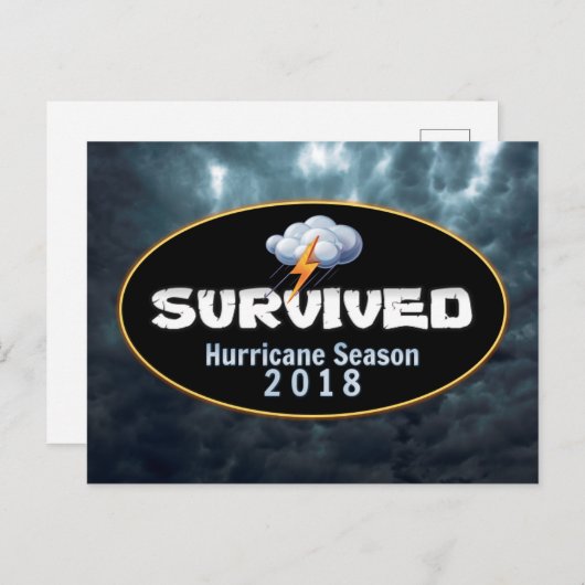 2018生き延び年のハリケーン ポストカード (正面/裏面)