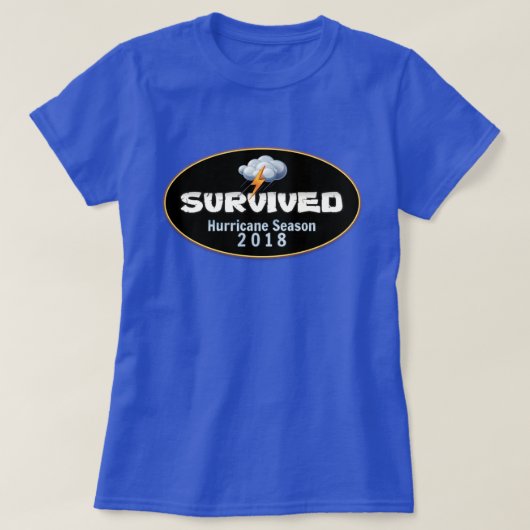 2018生き延び年のハリケーン Tシャツ (デザイン正面)
