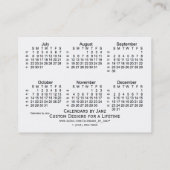 2018白Janzの名刺による52週のカレンダー 名刺 (裏面)