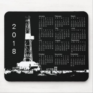 2018石油開発の装備の場所のカレンダー マウスパッド