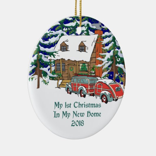 2018私の第1クリスマスの新しい家 セラミックオーナメント (右)