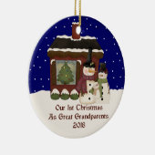 2018素晴らしいとして私達の第1クリスマス-祖父母 セラミックオーナメント (右)