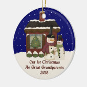 2018素晴らしいとして私達の第1クリスマス-祖父母 セラミックオーナメント (左)