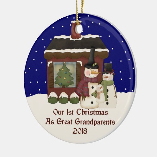 2018素晴らしいとして私達の第1クリスマス-祖父母 セラミックオーナメント (左)